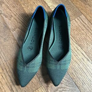 Rothy’s The point, green plaid, size 5.5, and gently worn